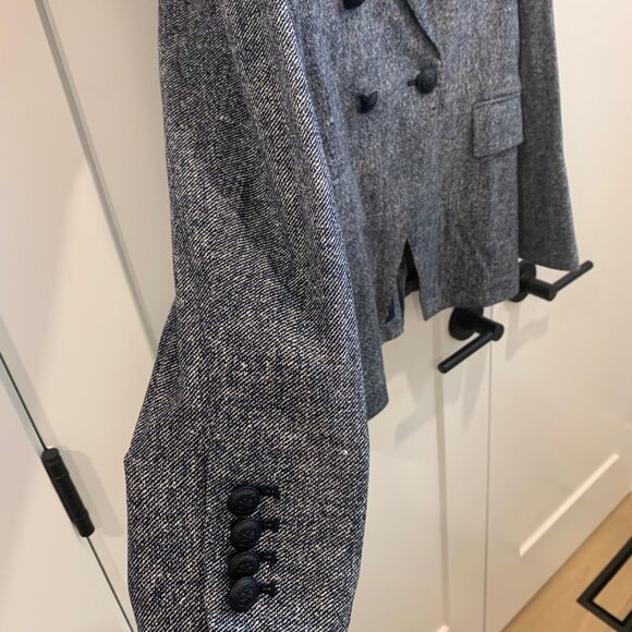 Cutaway Double Breasted Piquet Blazer - Picture 13 of 16